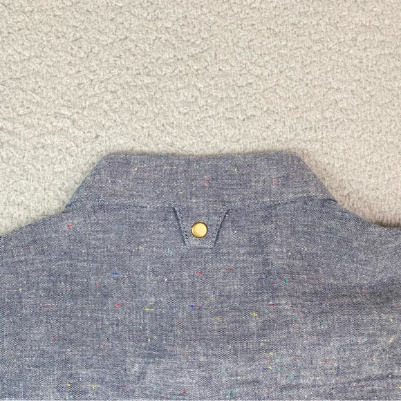 Hedley & Bennett Men’s Size S Blue Chambray Long Sleeve Button Up Chef Shirt - Picture 6 of 10